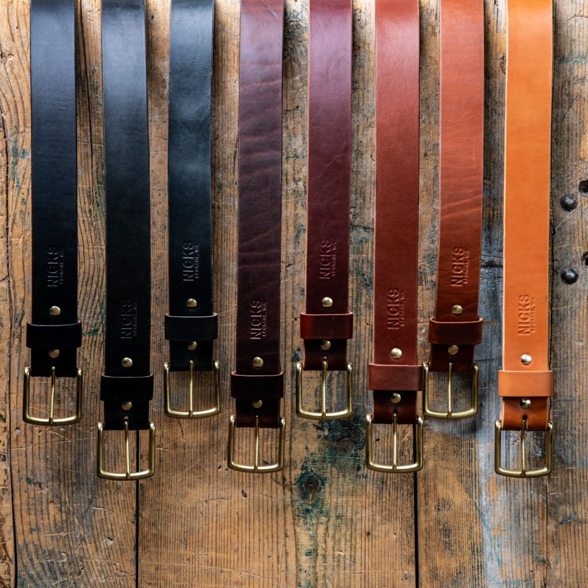 Heavy Duty Leather Work Belt - Black Wickett & Craig Double Stuffed