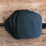 Wickett & Craig Heavy Duty Belt Leather Coasters (12–15oz, 5 Pack)
