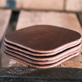 Wickett & Craig Heavy Duty Belt Leather Coasters (12–15oz, 5 Pack)
