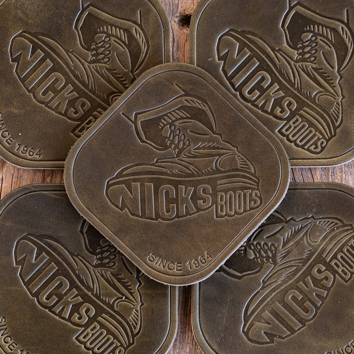 Nicks Stomp Coaster(In-Stock) - 12-15oz Wickett & Craig Belt Leather | Set of 5