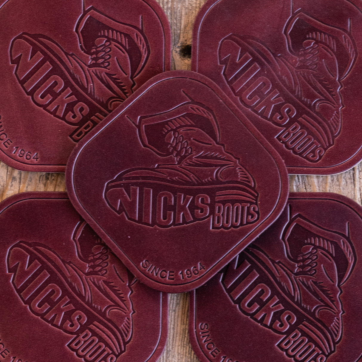 Nicks Stomp Coaster(In-Stock) - 12-15oz Wickett & Craig Belt Leather | Set of 5