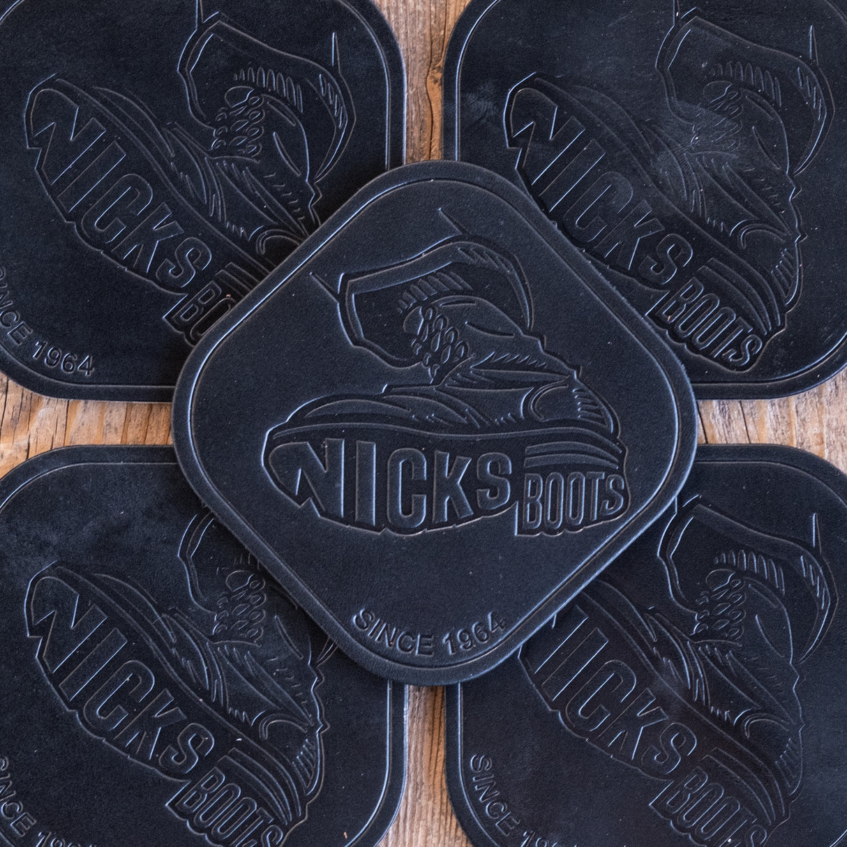 Nicks Stomp Coaster(In-Stock) - 12-15oz Wickett & Craig Belt Leather | Set of 5
