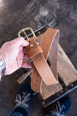In Stock - Classic Work Belt / 1964 Tan / 1.5” / Waist Size 42 (Belt Size 46)