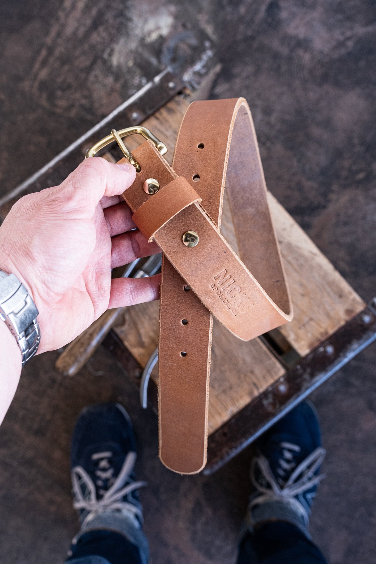 In Stock - Classic Work Belt / 1964 Tan / 1.5” / Waist Size 26 (Belt Size 30)