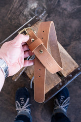 In Stock - Classic Work Belt / 1964 Tan / 1.5” / Waist Size 26 (Belt Size 30)