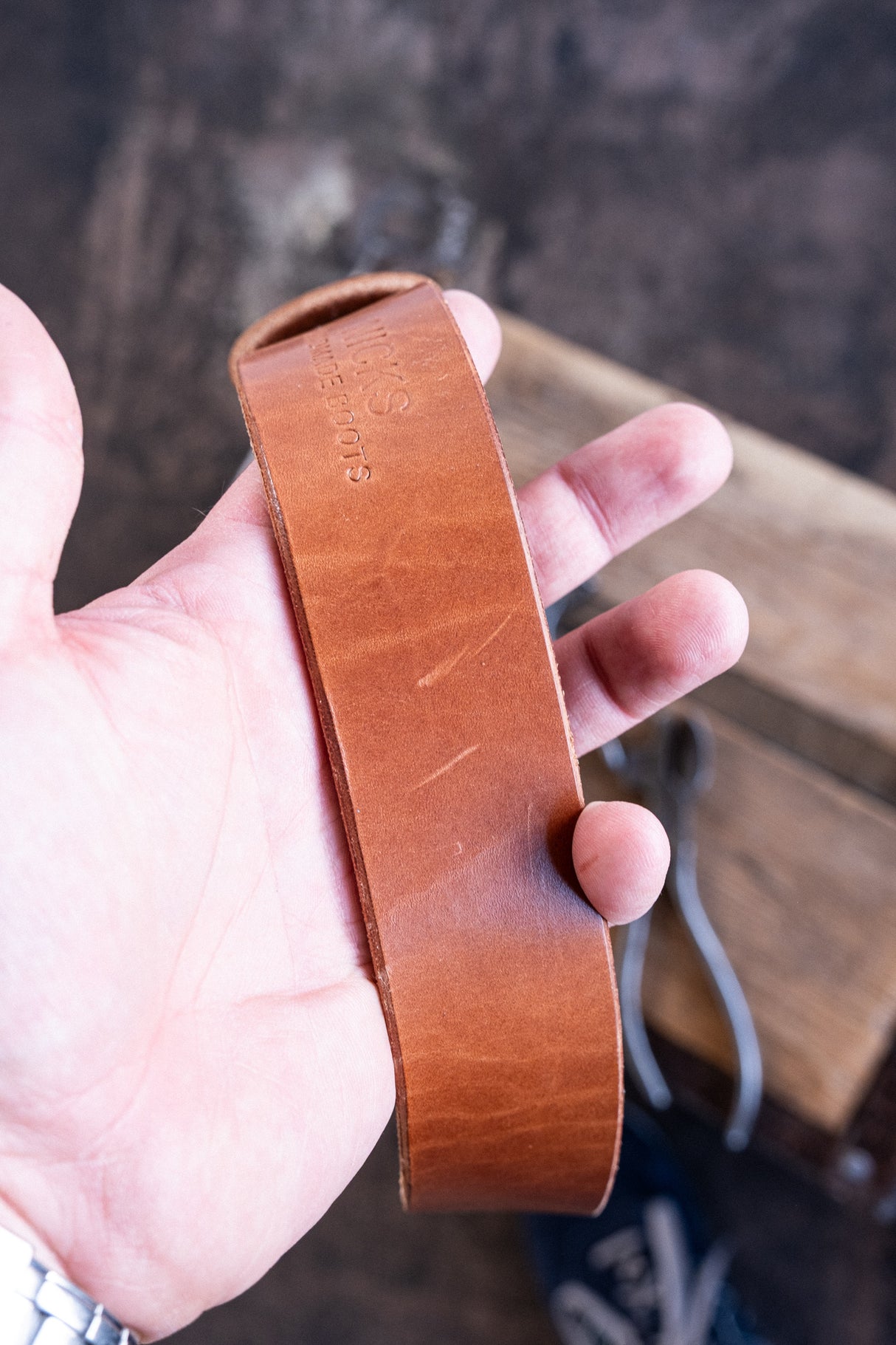 In Stock - Traditional Harness Everyday Belt / Buck Brown Veg-Tan 1.5” / Waist Size 24 (Belt Size 28)
