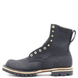 Maxwell black leather lace-up work boot with brass eyelets and heavy lug sole