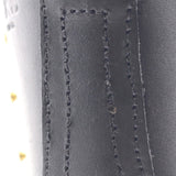 Close up of a boot backstay stitches. Visible inadequacies in the sewing.