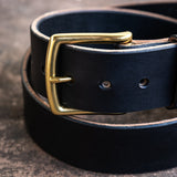 Heavy Duty Leather Work Belt - Black Wickett & Craig Double Stuffed