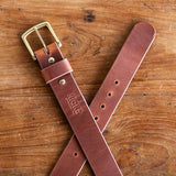 Heavy Duty Leather Work Belt - Natural Wickett & Craig Double Stuffed